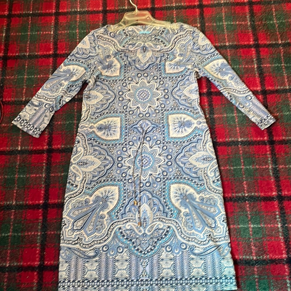 Blue and white summer dress